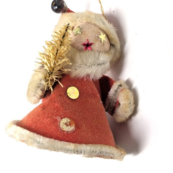 Vintage 50s Christmas Ornaments Japan Spun Cotton Pipe cleaner Felt Putz Lot 9 - Picture 7 of 16
